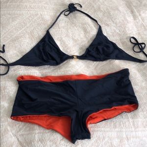 Tory Burch Navy & Orange Bikini